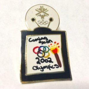 2002 Salt Lake Olympics Coming Soon TV Pin 0756/2002 AMINCO PIN #2054